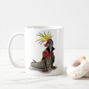Taza De Café Dinosaurio Hadrosaurus Vestido Como Punk.