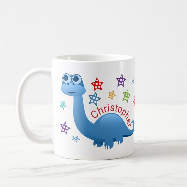 Taza De Café Dinosaurio infantil personalizado (Izquierda)