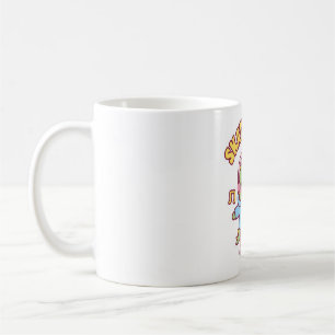 Taza De Café Dinosaurio lindo en patinaje sobre patinaje sobre 