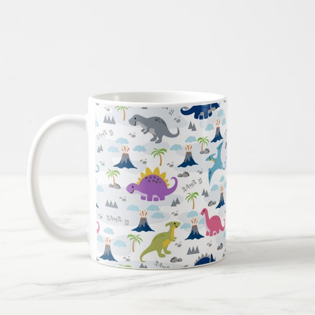 Taza De Café Dinosaurio Mug - Dinosaurios Cute Coloridos (Izquierda)
