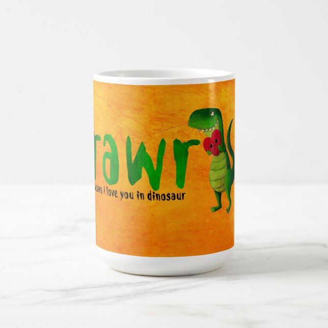 Taza De Café Dinosaurio romántico de RAWR T-rex (Centro)
