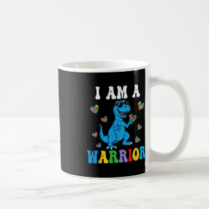 Taza De Café Dinosaurio T-rex Niños Soy Un Guerrero Autismo Niñ