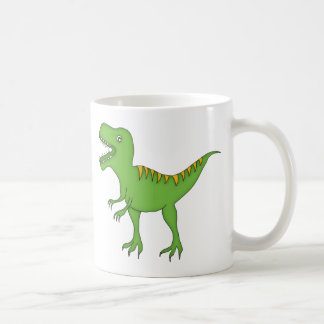 Taza De Café Dinosaurio verde de T-Rex+Personalice el nombre