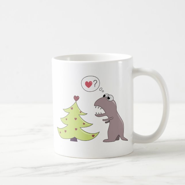 Taza De Café Dinosaurio y Árbol de Navidad (Derecha)