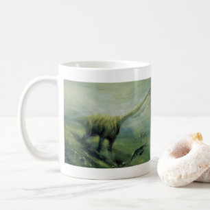 Taza De Café Dinosaurios antiguos, Brachiosaurus nadando en el 