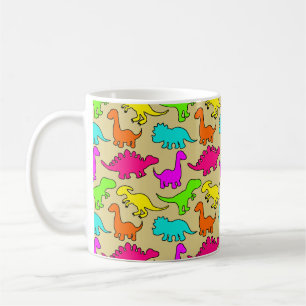 Taza De Café Dinosaurios coloridos