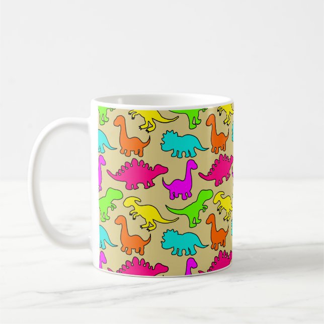 Taza De Café Dinosaurios coloridos (Izquierda)