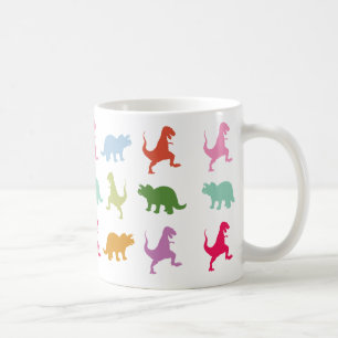 Taza De Café Dinosaurios coloridos Mug Clásica de 325 ml blanco