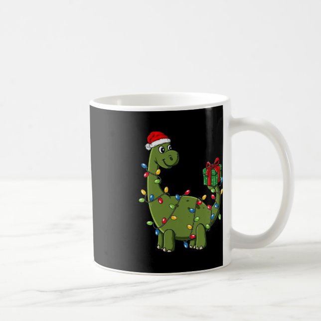 Taza De Café Dinosaurios con luces niños divertidos Navidad (Derecha)