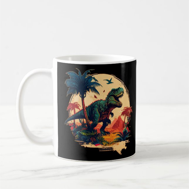 Taza De Café Dinosaurios cretácicos prehistóricos jurásicos tir (Izquierda)