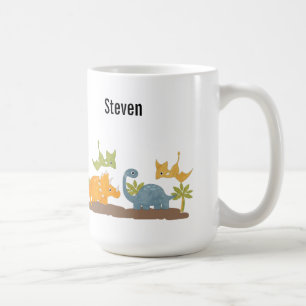 Taza De Café Dinosaurios Cutos Vida Silvestre Prehistórica