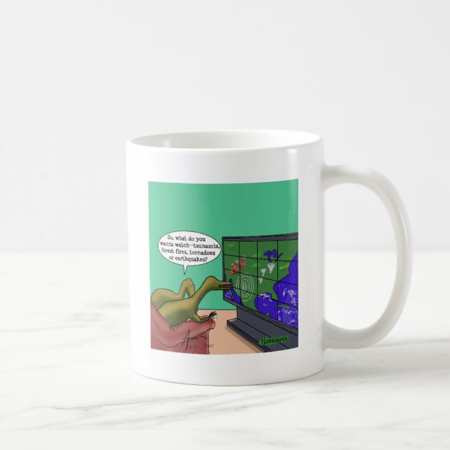 Taza De Café Dinosaurios del cambio climático parodian humor ne (Derecha)