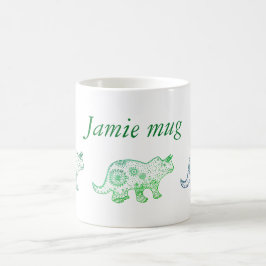 Taza De Café Dinosaurios Dibujo Mandala , Mug personalizado