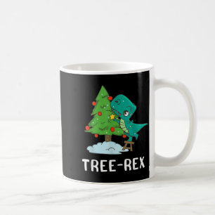 Taza De Café Dinosaurios divertidos de Navidad árbol de Navidad