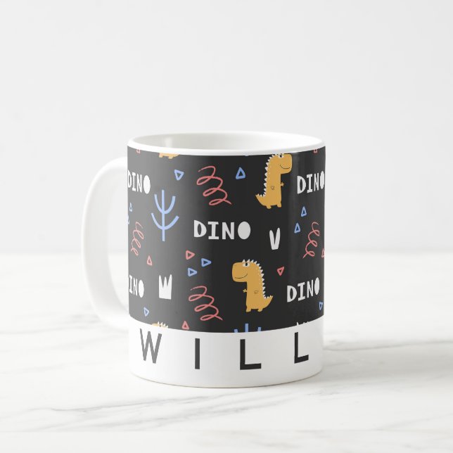 Taza De Café Dinosaurios divertidos niños personalizados café M (Anverso izquierdo)