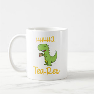 Taza De Café Dinosaurios divertidos tomando té Rex Tyrannosauru