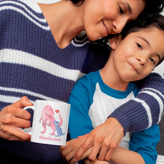 Taza De Café Dinosaurios MamaSaurus T-Rex y Baby Boy (Subido por el creador)
