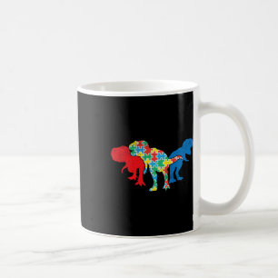 Taza De Café Dinosaurios Puzzle Dino Autism Sensibilización Asl