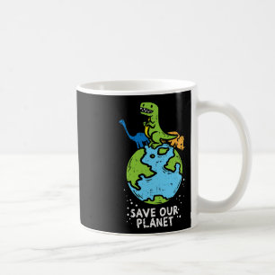 Taza De Café Dinosaurios Salvan A Nuestros Niños Del Planeta Cu
