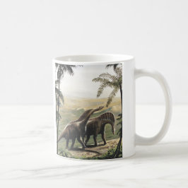 Taza De Café Dinosaurios vintage, Amargasaurus con Palmeras