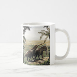 Taza De Café Dinosaurios vintage, Amargasaurus con Palmeras