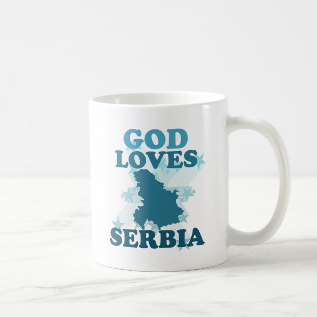 Taza De Café Dios ama Serbia (Derecha)