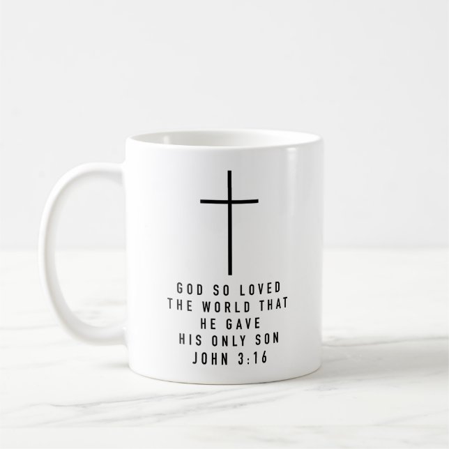 Taza De Café Dios amó tanto ese mundo Juan 3 16 (Izquierda)