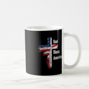Taza De Café Dios Bendiga a América 4 de Julio Cristiano Patrio