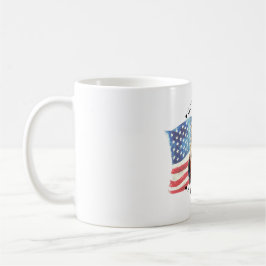 Taza De Café Dios bendiga a América con bandera/águila/fuegos a