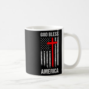 Taza De Café Dios Bendiga a América Cuatro De Julio Cristiano P
