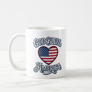 Taza De Café Dios bendiga a América Diseño de camiseta con cora