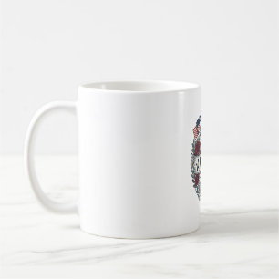 Taza De Café Dios Bendiga a América Floral Patriótico Vintage