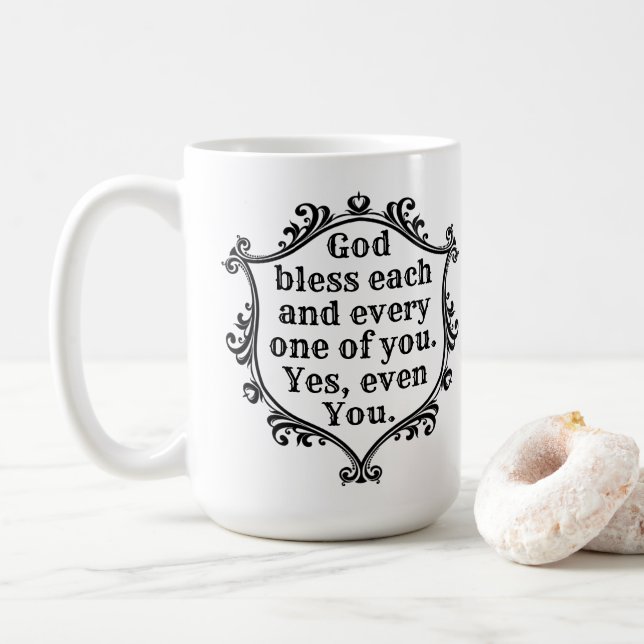 Taza De Café Dios bendiga a Coffee Mug (Con donut)