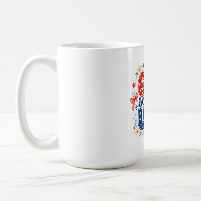 Taza De Café Dios bendiga a EE. UU. (Izquierda)
