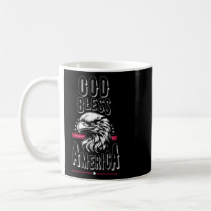 Taza De Café Dios bendiga a Estados Unidos, águila de Estados U