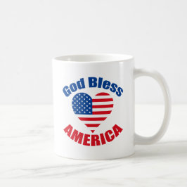 Taza De Café Dios bendiga a Estados Unidos con patriotismo cris