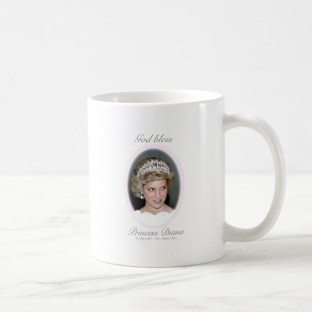Taza De Café Dios bendiga a la princesa Diana - Recuerdo (Derecha)
