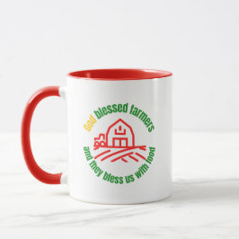 Taza de café Dios bendiga a los agricultores