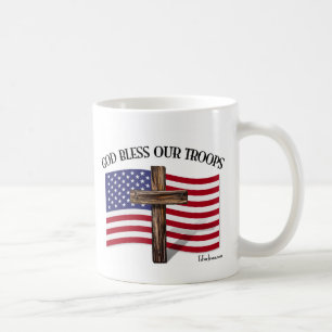 Taza De Café Dios bendiga a nuestras tropas
