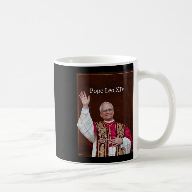 Taza De Café Dios bendiga al Papa Leo Xiv Shirt (Derecha)