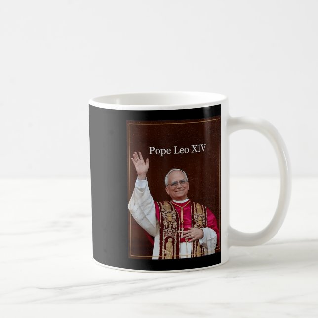 Taza De Café Dios bendiga al Papa Leo Xiv Shirt, Papa Leo Xiv (Derecha)