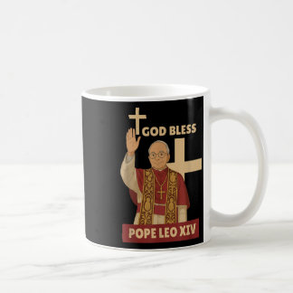 Taza De Café Dios bendiga al Papa León Xiv 4