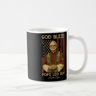 Taza De Café Dios bendiga al Papa León Xiv Robert Francis Prevo