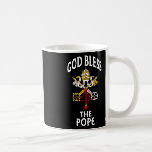 Taza De Café Dios bendiga al Papa Vaticano Escudo Oración Catól
