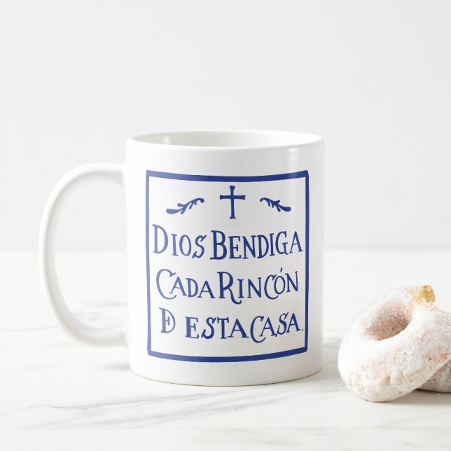 Taza De Café Dios bendiga cada rincón (Con donut)