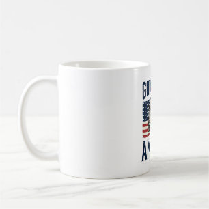 Taza De Café Dios bendiga el águila patriótica de América Diseñ