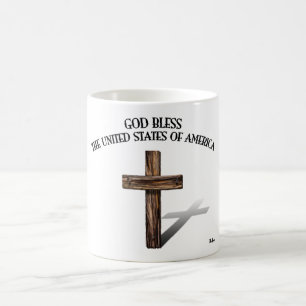 Taza De Café DIOS BENDIGA ESTADOS UNIDOS DE AMÉRICA cruz escarp