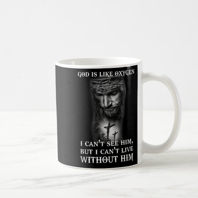 Taza De Café Dios como el oxígeno que no puedo vivir sin él cri (Derecha)
