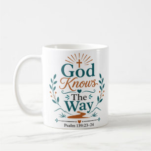 Taza De Café Dios conoce el camino cita de escritura matutina