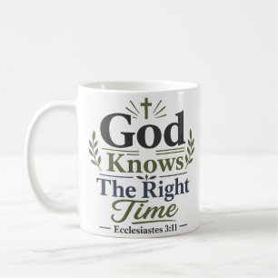 Taza De Café Dios Conoce El Tiempo Correcto Versículo Bíblico C